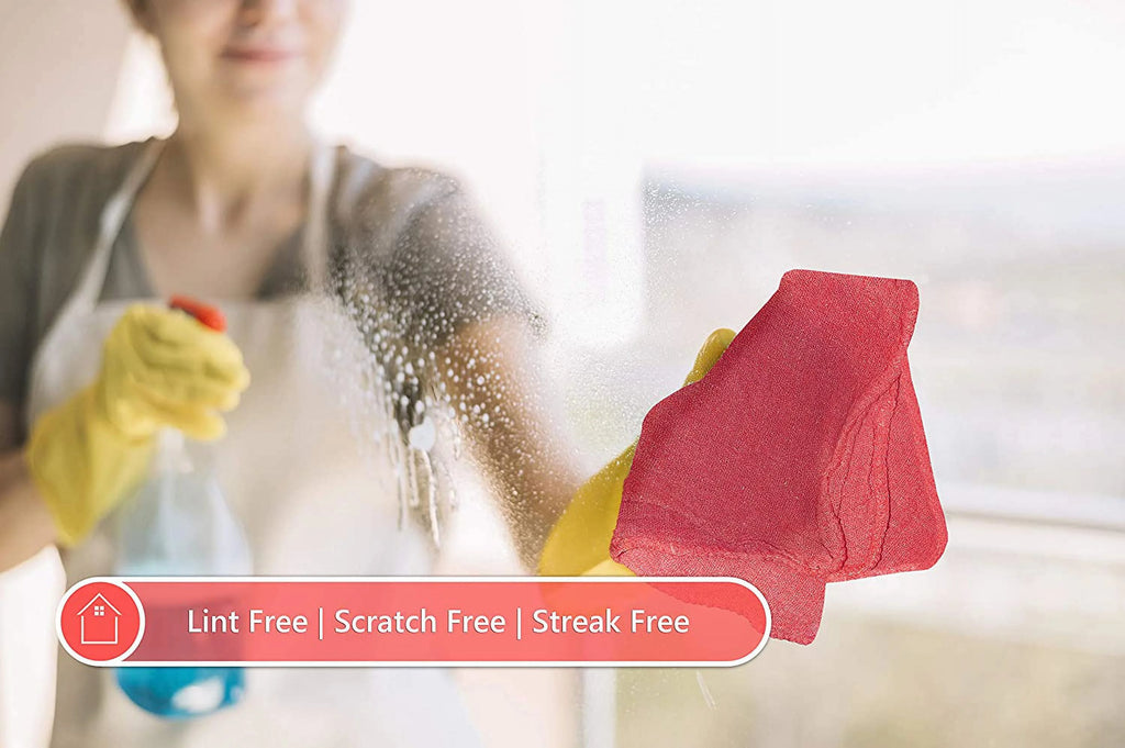 500 Pc Regenerated Cotton Multipurpose Cleaning Towels, 12 x 12 Inch, Red N207458