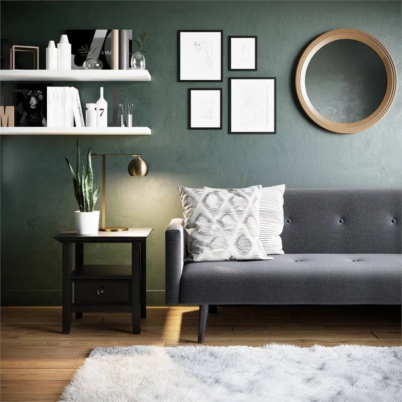 Solid Wood End Table in Black N915652