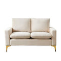 Cream Velvet Square Arm Loveseat T645561