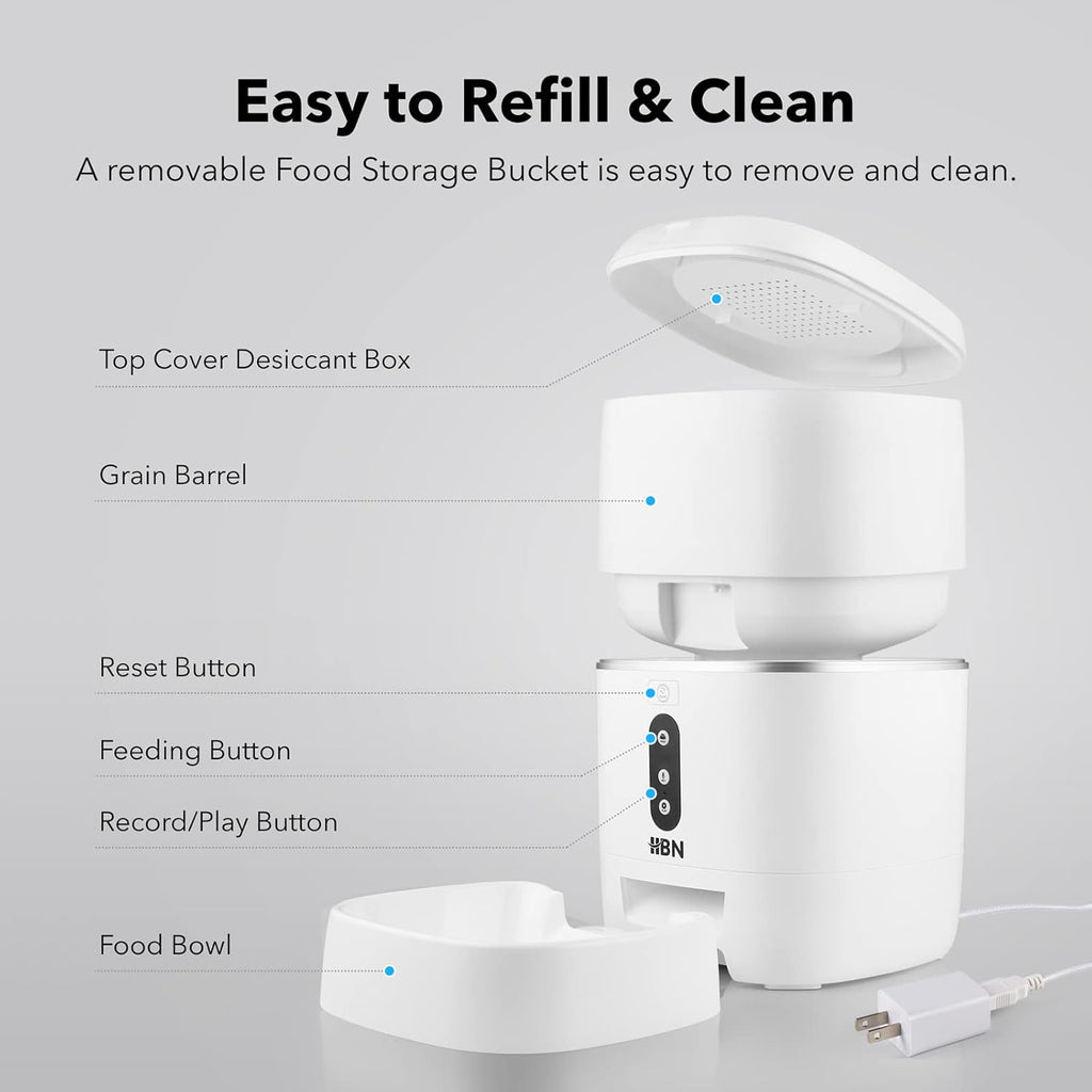 Smart Pet Feeder 6L Automatic Food Dispenser with Portion Control O92492
