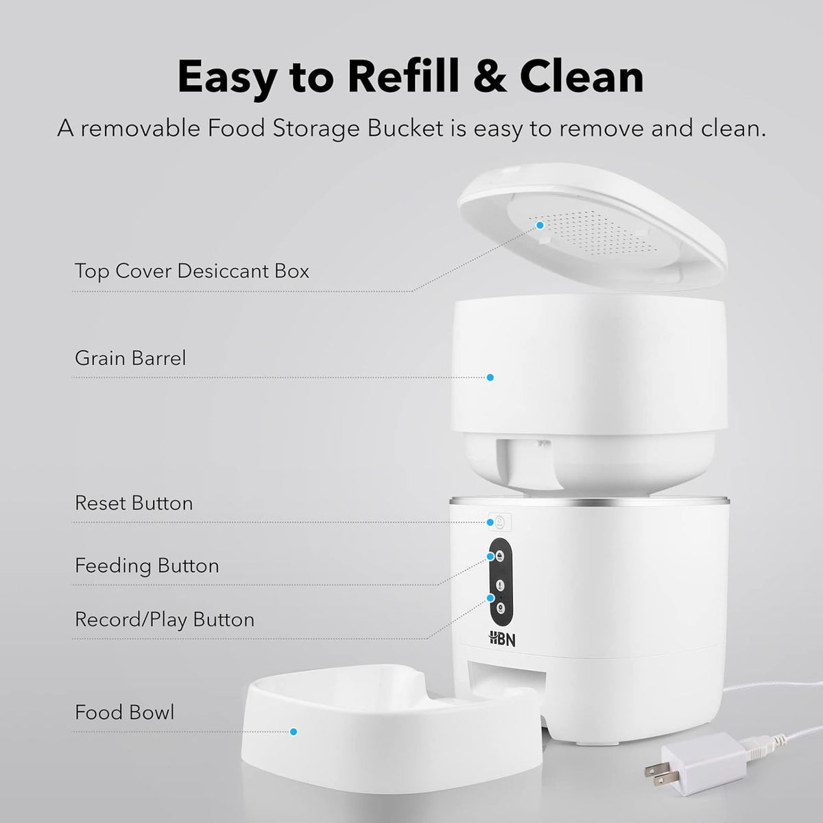 Smart Pet Feeder 6L Automatic Food Dispenser with Portion Control O92492