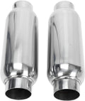 2.5 Inch Inlet 2.5 Inch Outlet Stainless Steel Weld-on Exhaust Muffler, Pair, 12 Overall Length U5682