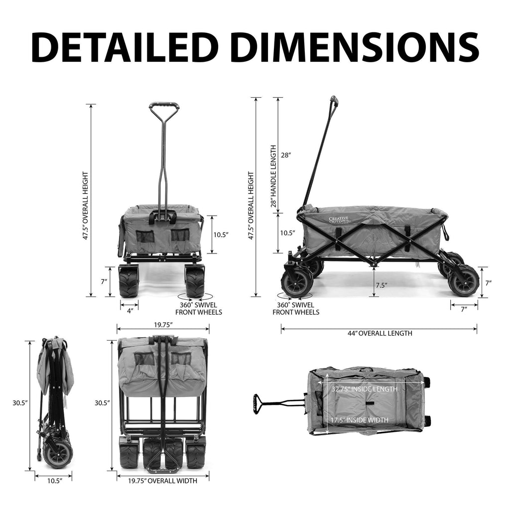 Black/Yellow All-Terrain Folding Wagon J7642