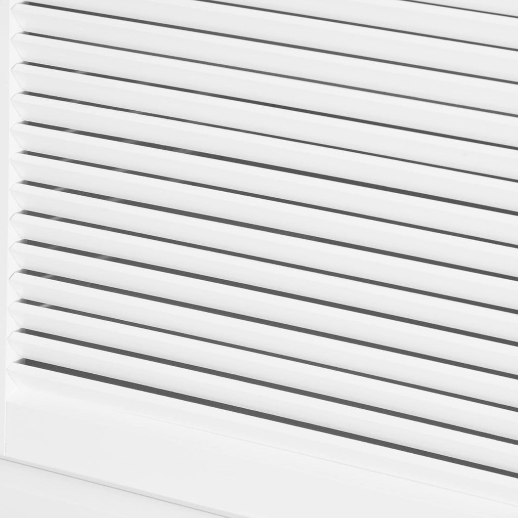 White Storage Cabinet with Drawers and Louvered Doors M698695