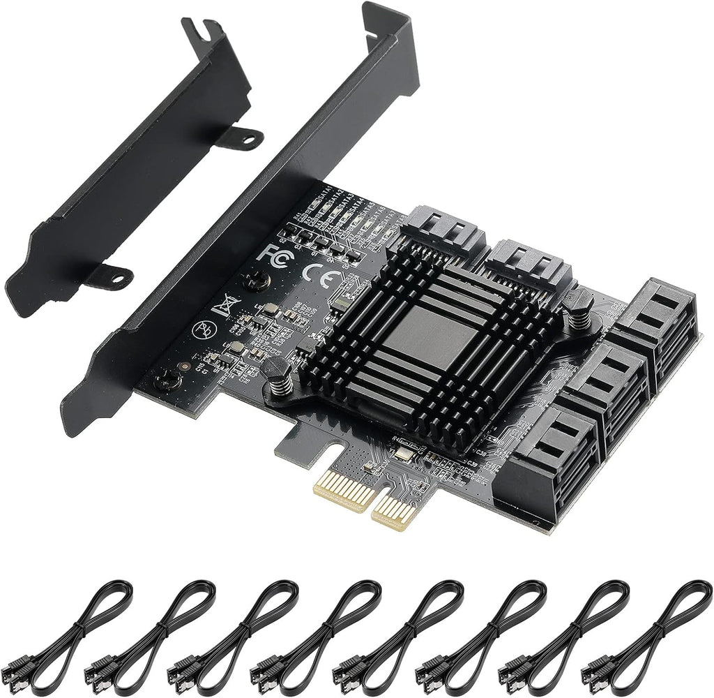 PCIE to SATA 3.0 6 Gbps Expansion Card with 16 SATA Cables B23479