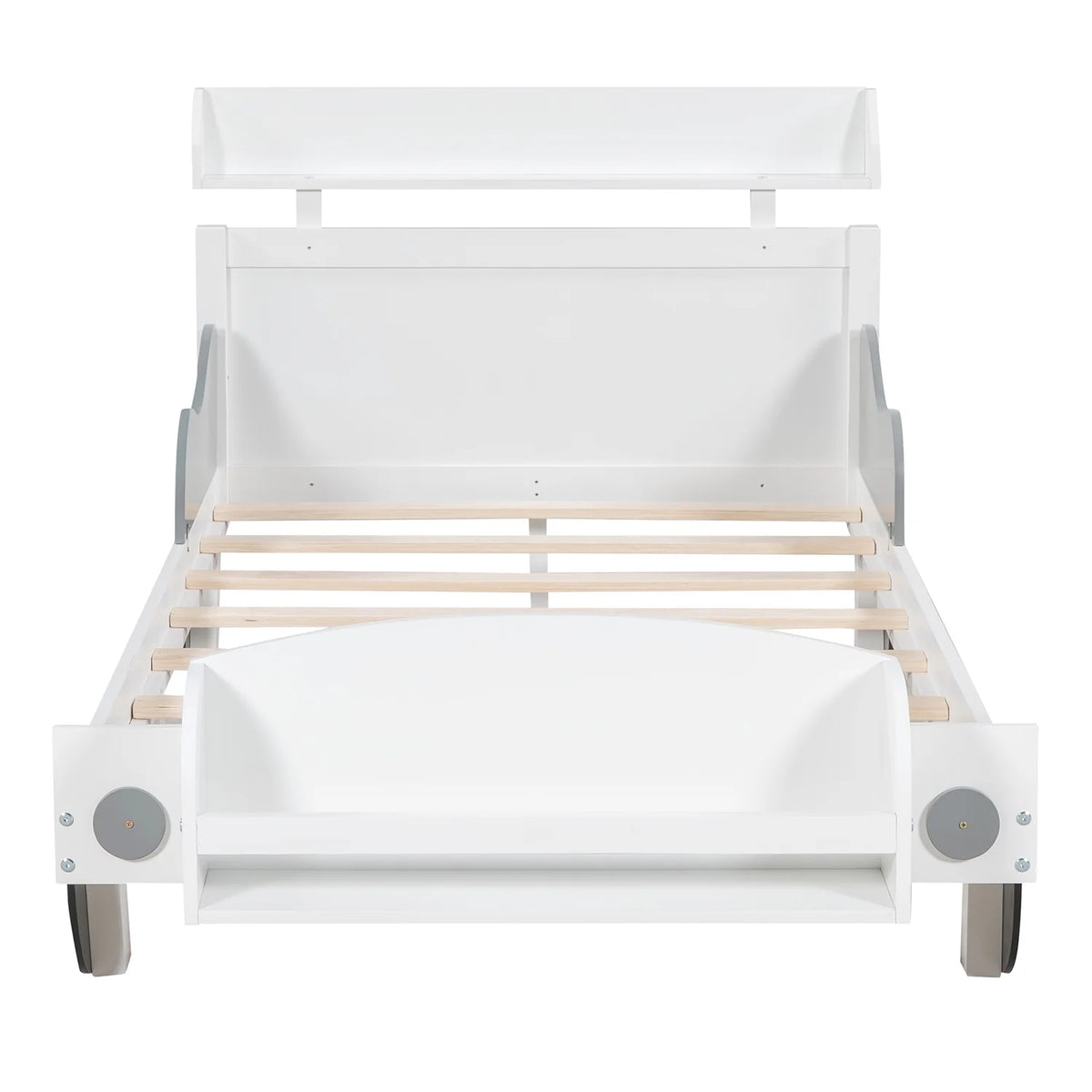 Twin Size Car-Shaped Platform Bed with Storage Shelf M467633