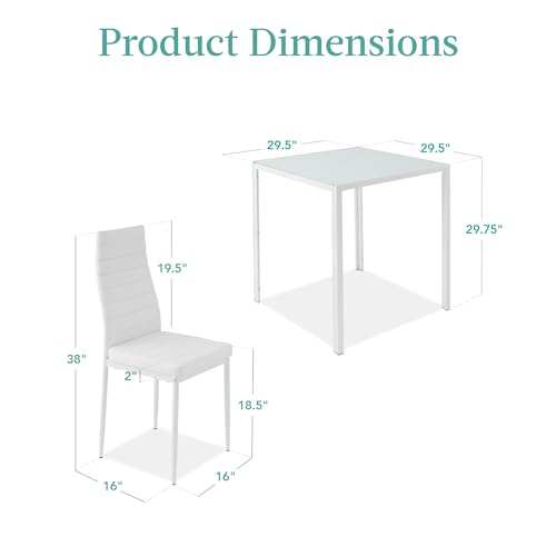 5 Piece Glass Dining Set with 4 Upholstered Chairs R3737