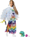 Barbie Extra Doll with Long Brunette Hair and Pet Crocodile T984