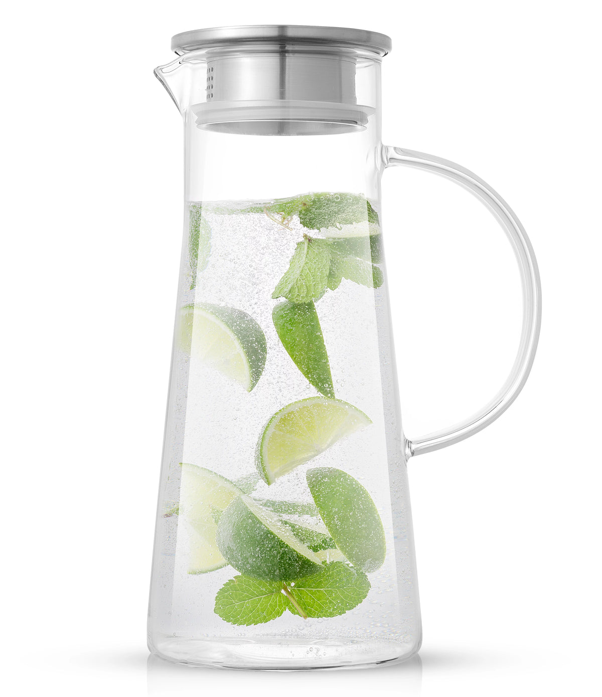 Glass Pitcher with Stainless Steel Lid and Spout X421069