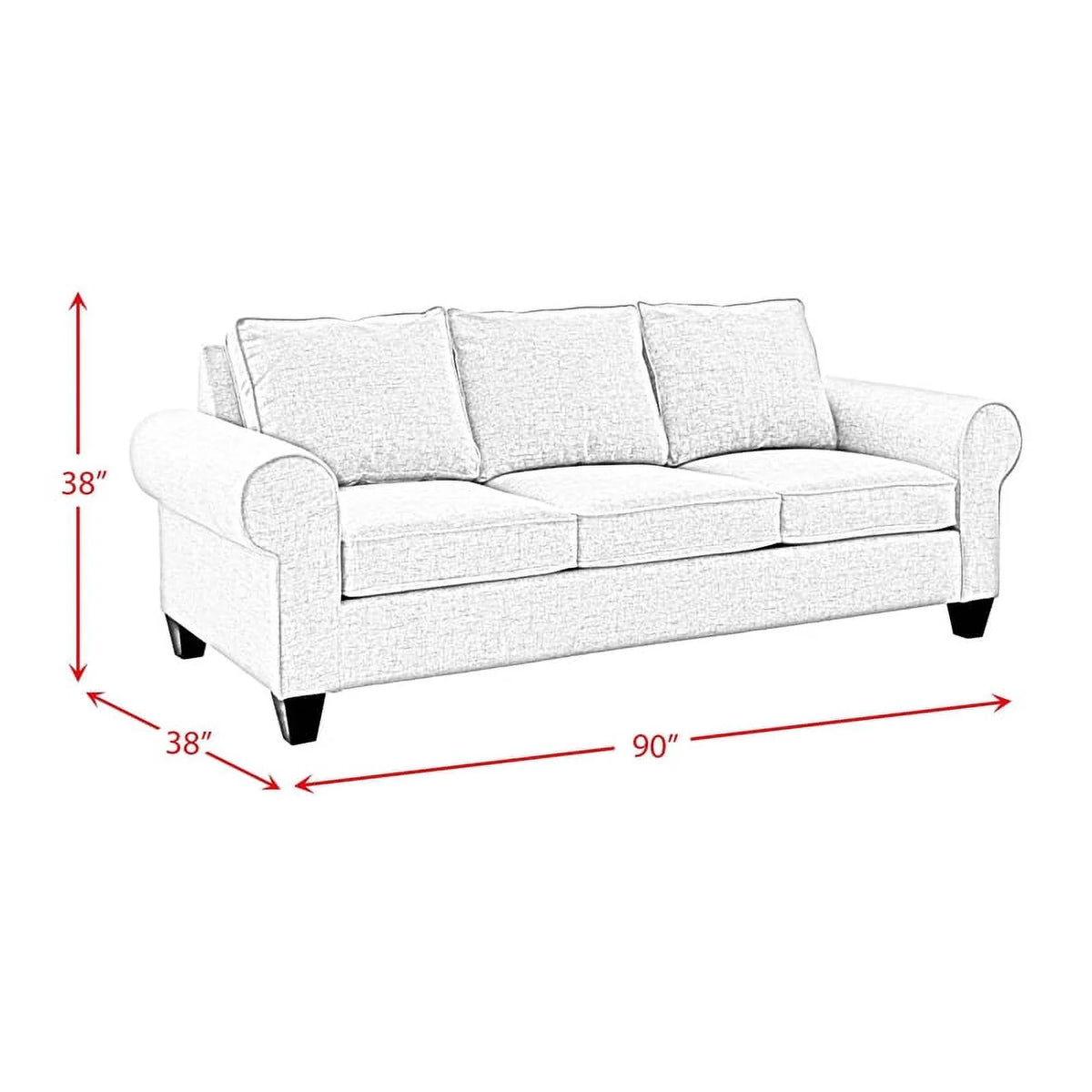 Navy Wood and Fabric Sofa C7330