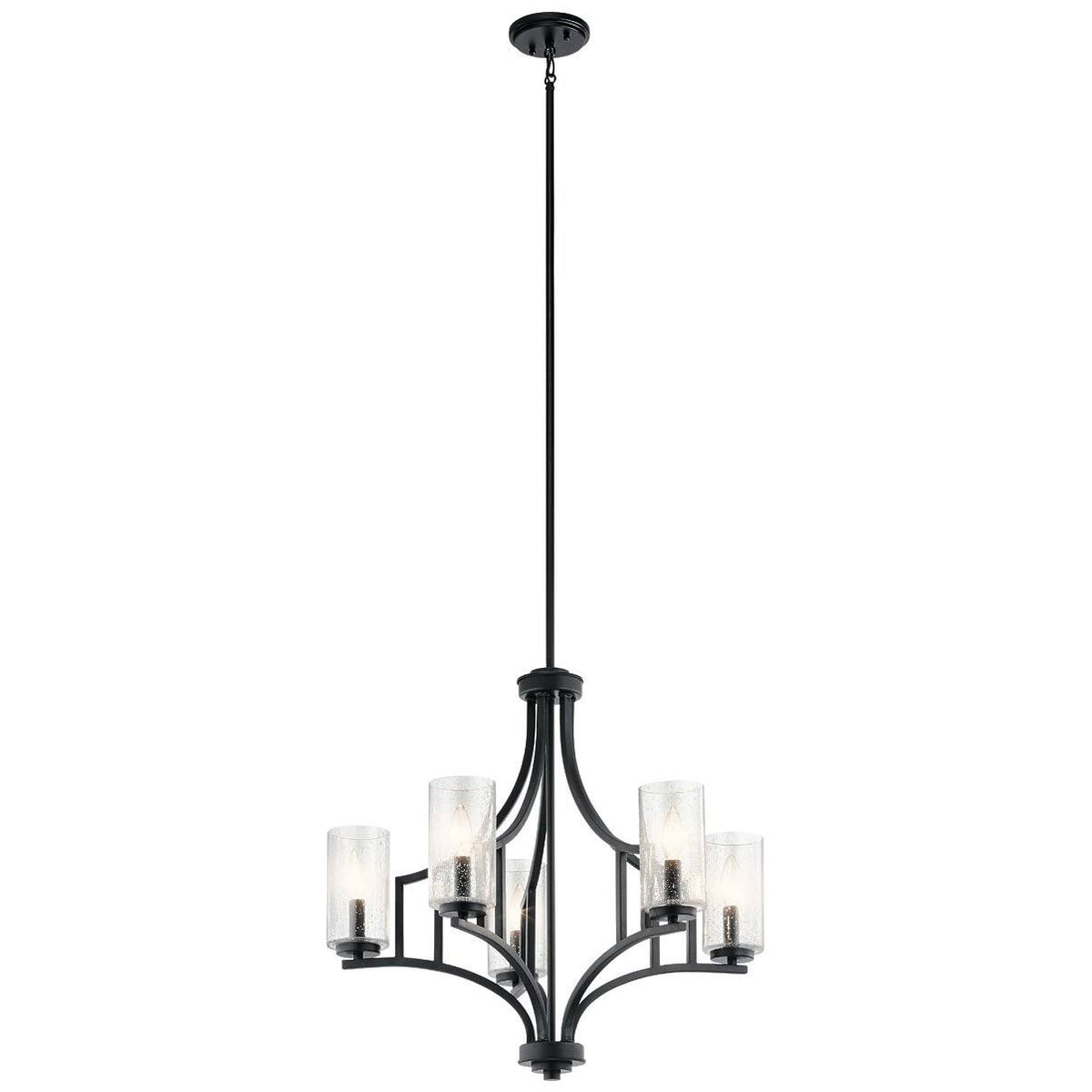 Distressed Black Finish Steel Candelabra Chandelier 5 Light 25 inch R3154