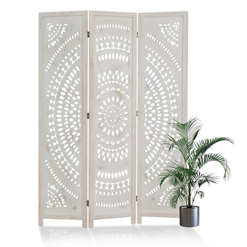 Wood Carved Folding Room Divider Screen 6 Panels D356