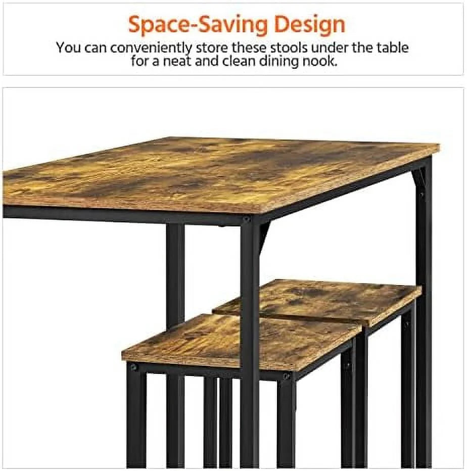 3 Piece Counter Height Table with Stools Set of 2 A7730