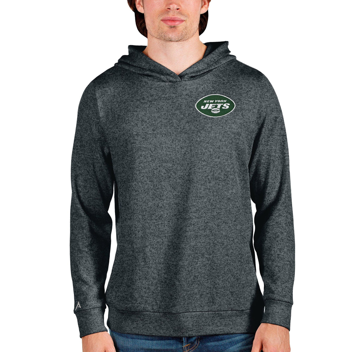 Heathered Charcoal New York Jets Pullover Hoodie R2160