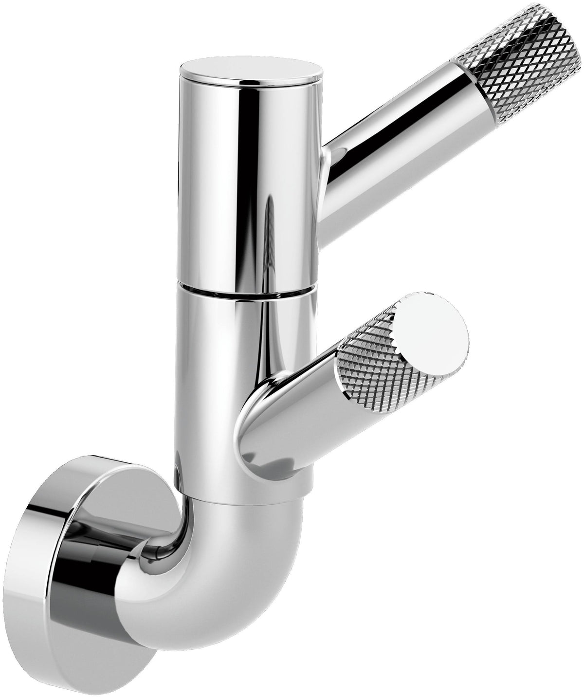 Chrome Double Robe Hook with Knurling A325