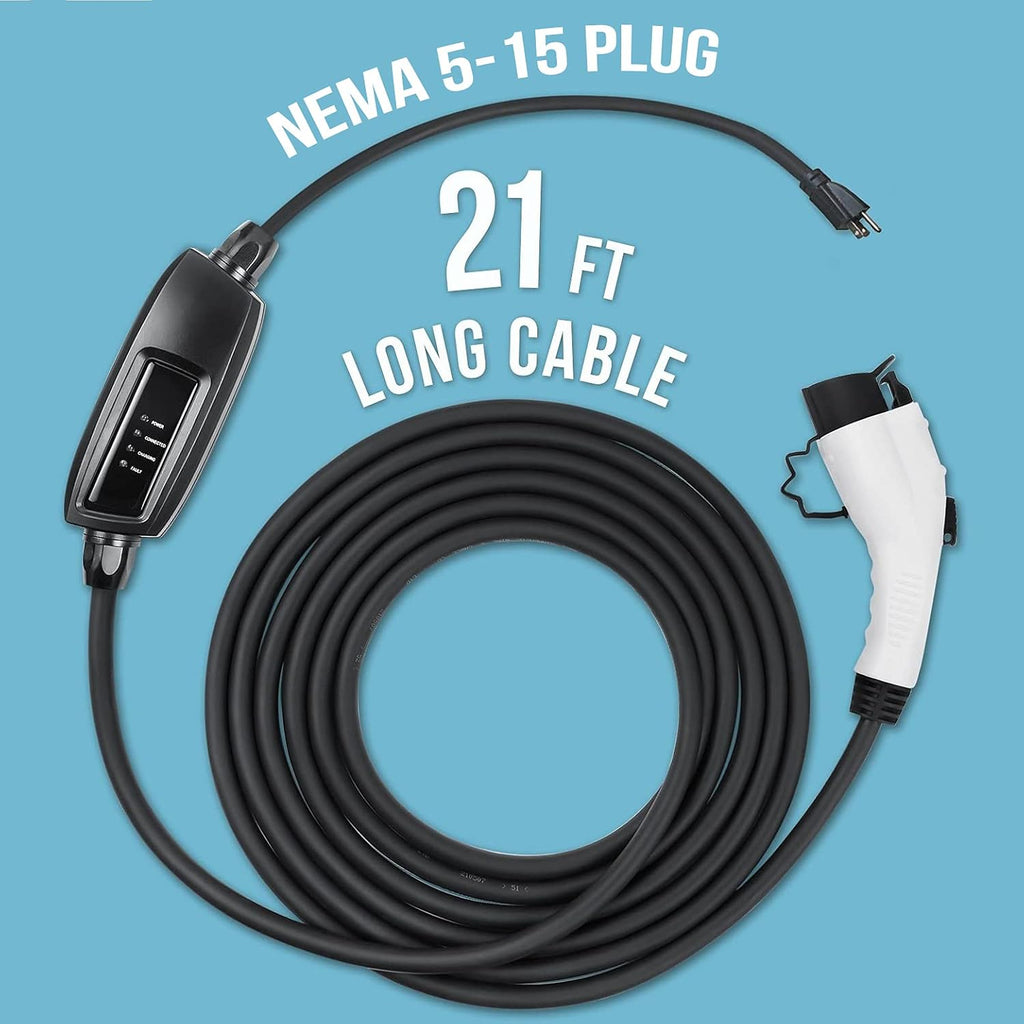 110V 16 Amp Level 1 EV Charger with 21ft Extension Cord A904