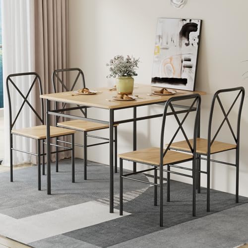 5-Piece Kitchen Dining Table Set with 4 Chairs Q238