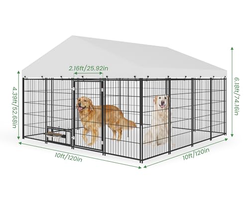 6.6 x 6.6 x 6.4 ft Outdoor Dog Kennel with Roof N372