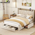 Queen Size Upholstered Platform Bed Frame with 3 Drawers C658887