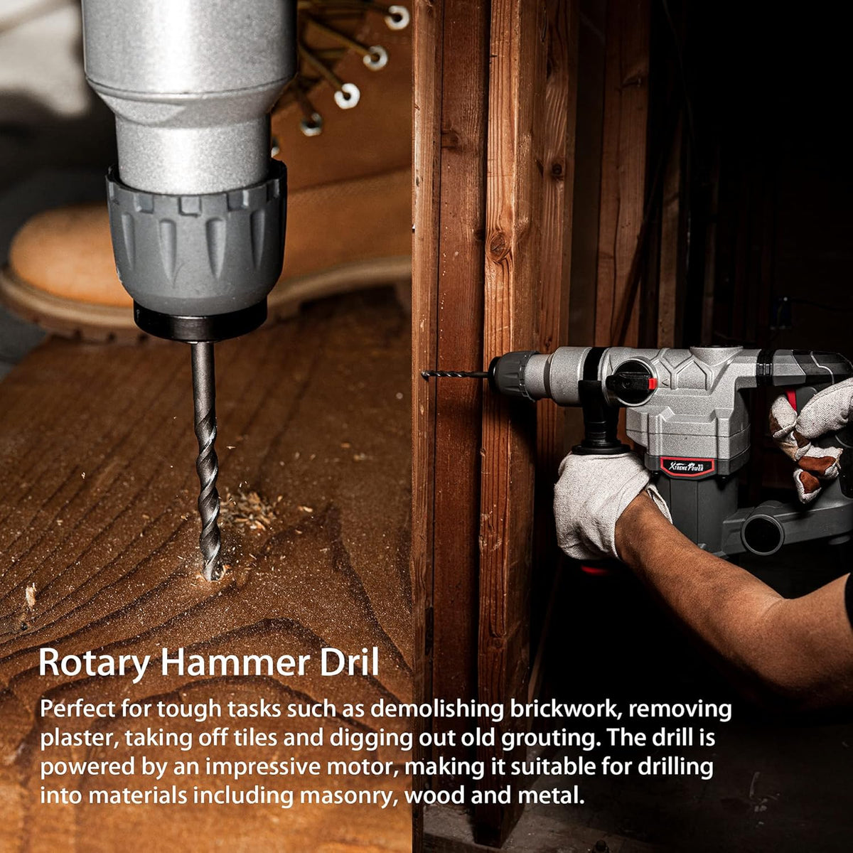 1200w Electric Rotary Hammer SDS Plus Drill with Carrying Case S58919