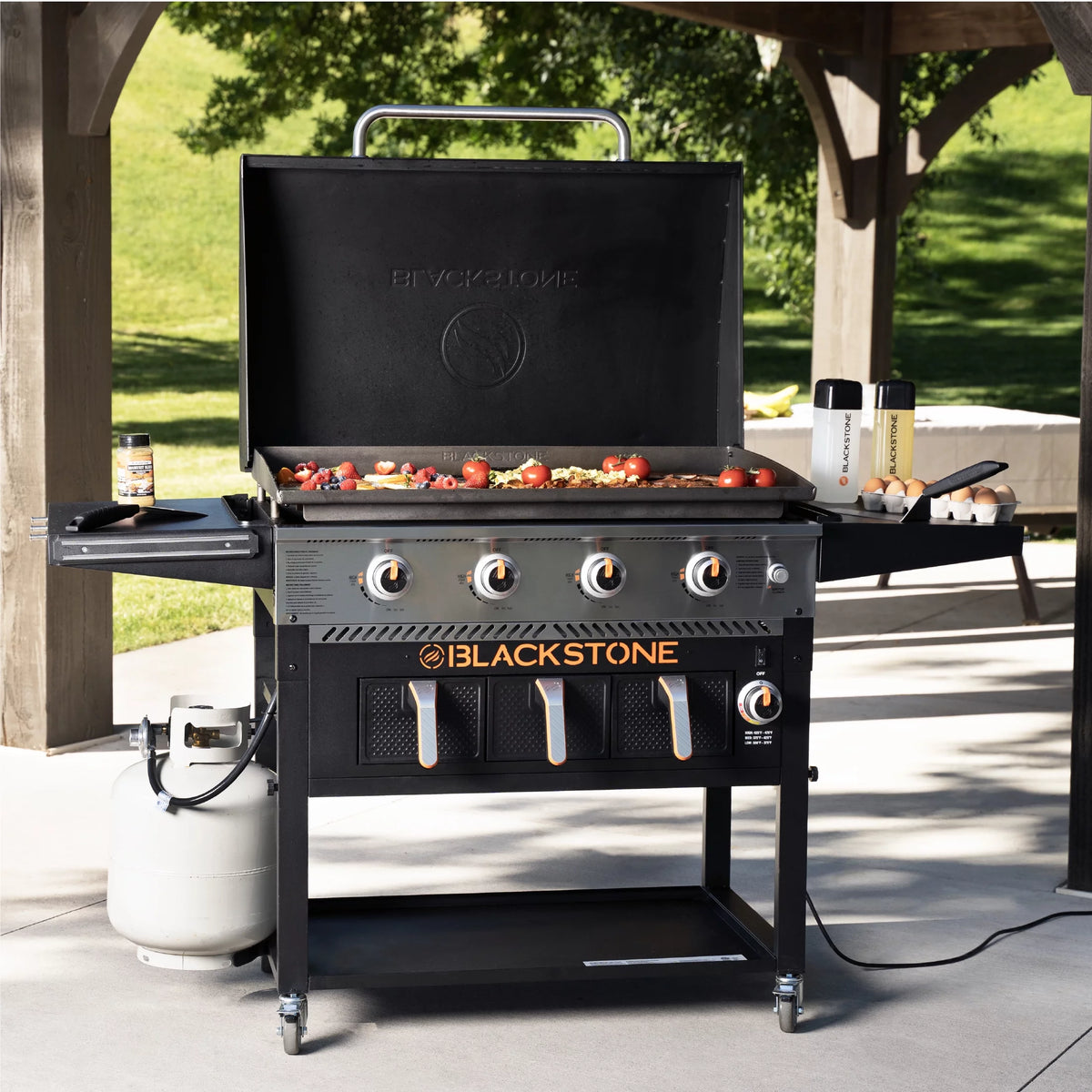 4-Burner Propane Griddle with Air Fryer and Hood R250488