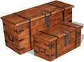 2 Piece Solid Wood Storage Chest Set with Lockable Side Handles Z855