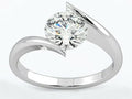 18K White Gold Plated Moissanite Engagement Ring T395493