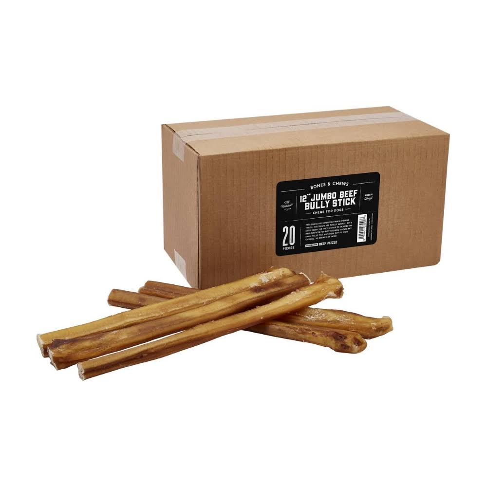 Jumbo Bully Stick Dog Treats, Case of 20 Z74989