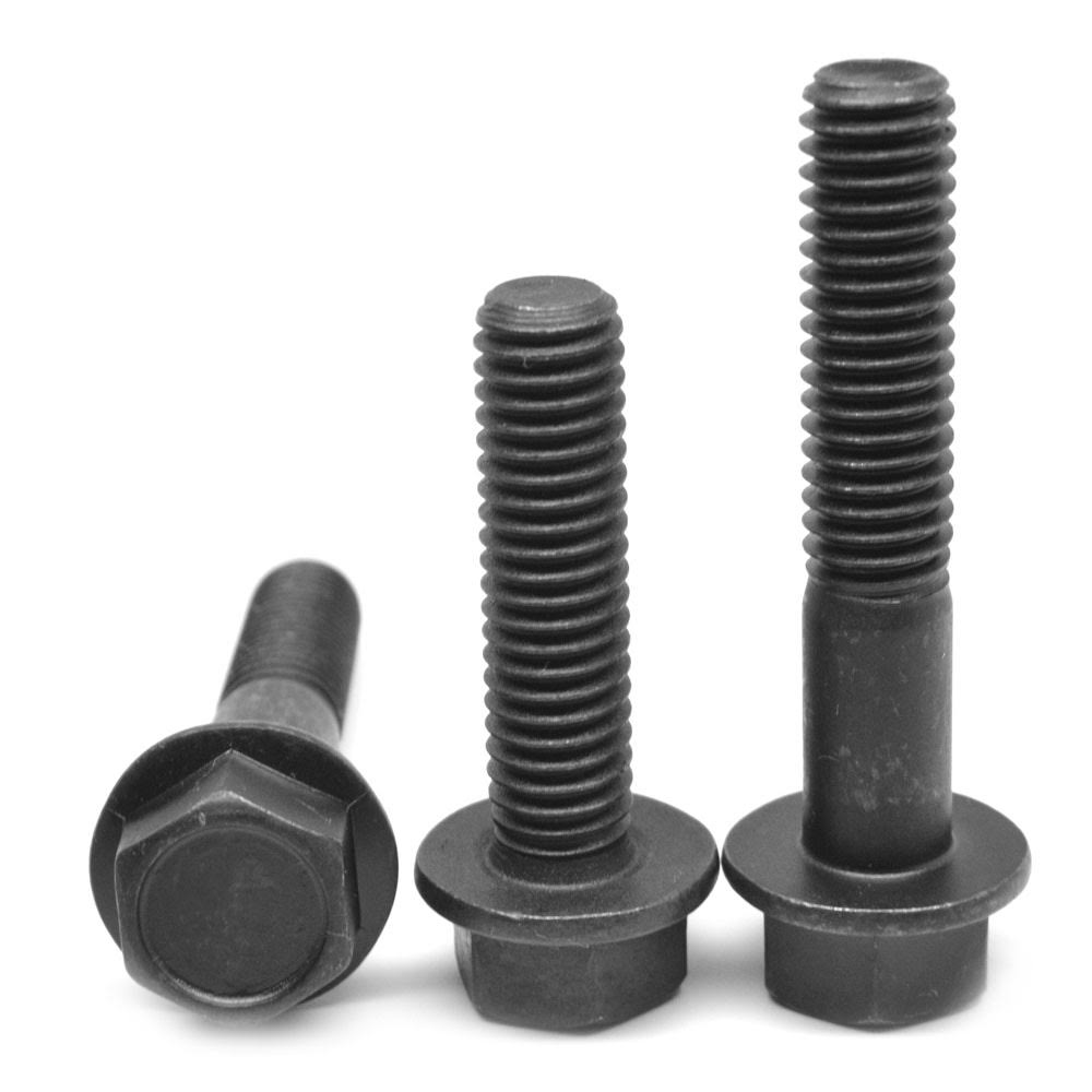 1/4-20 x 1 Coarse Thread Grade 8 Hex Flange Screw Alloy Steel Thermal Black Oxide Pk 1200 F30975