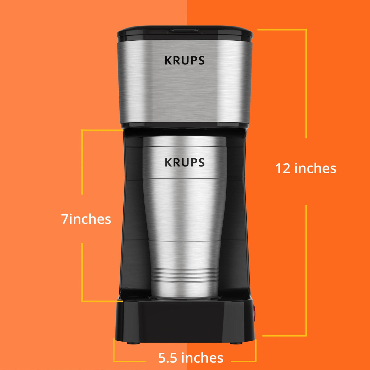 Single-Serve Coffee Maker with Stainless Steel Travel Mug E337585