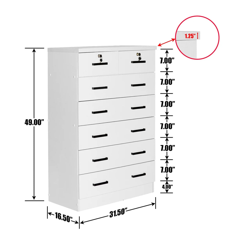 Black 4 Drawer Wooden Dresser with Lock Y69297