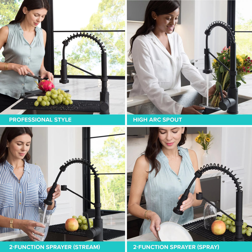 Single Handle Pull Down Kitchen Faucet Stainless Steel T65847