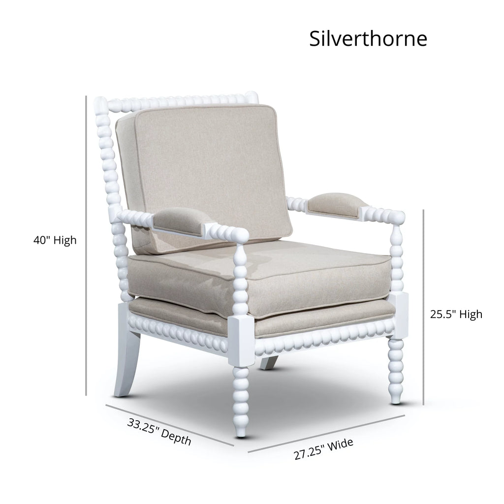 Spindle Chair White/Taupe Paisley Z96198
