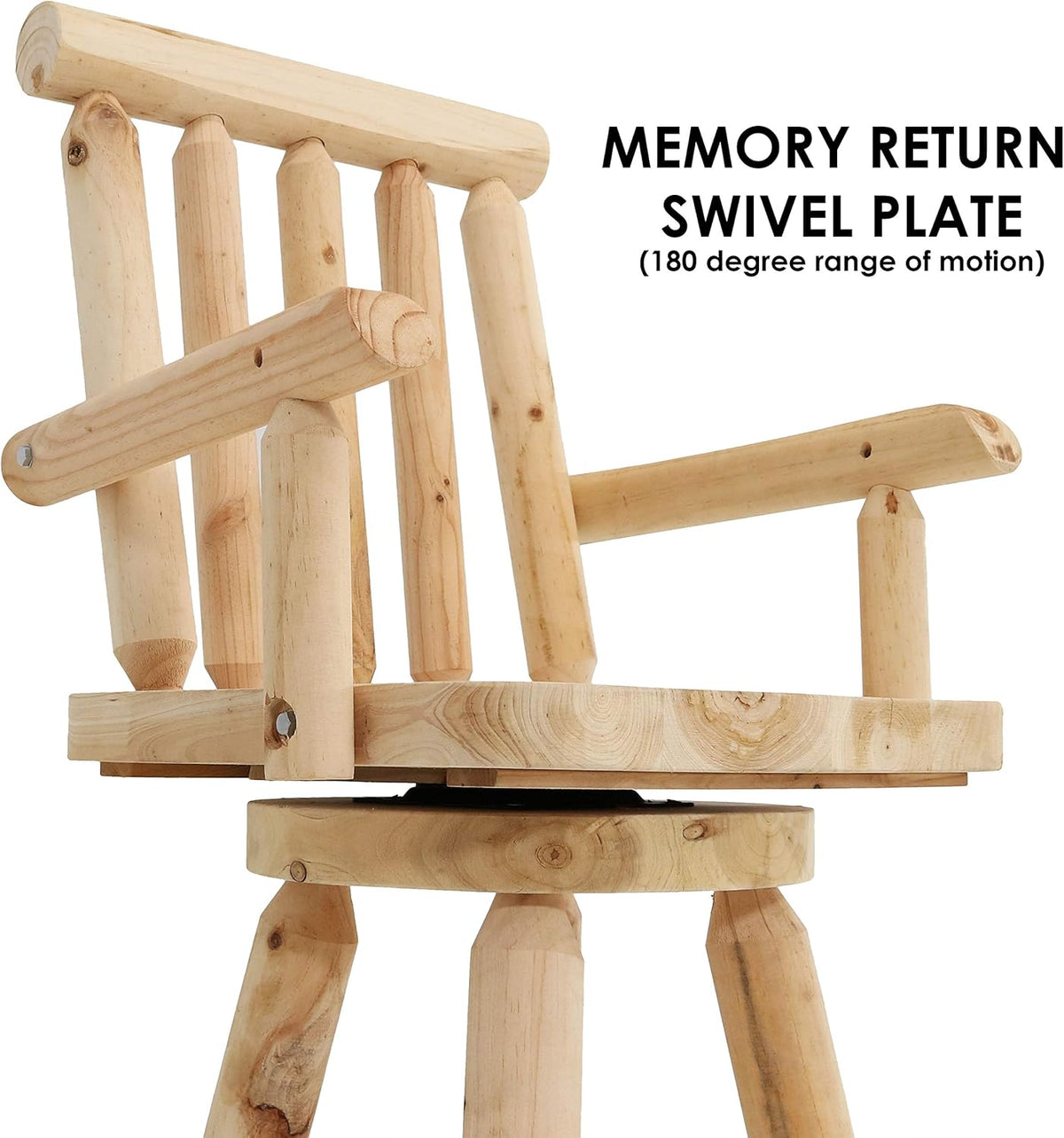Rustic Bar Stool, Unfinished Wood, Set of 2 K23447