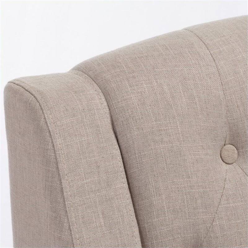Beige Accent Chair with Ottoman B457