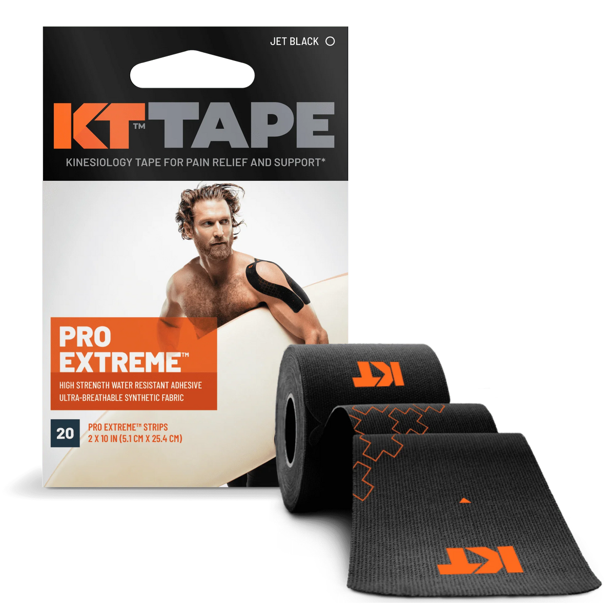 Black Synthetic Kinesiology Tape 20 Precut Strips F869