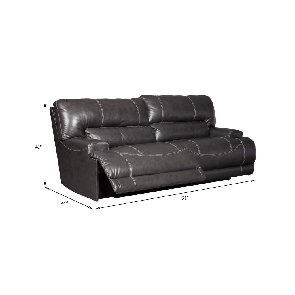 Gray 2 Seater Sofa with Manual Recliner Y4332