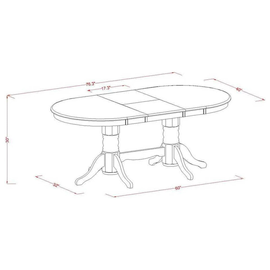 5 Piece Oval Dining Room Set with 4 Chairs Oak C2025