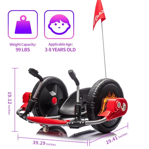 Red 12V Electric Drifting Go Kart with 16-Inch Big Wheel E426467