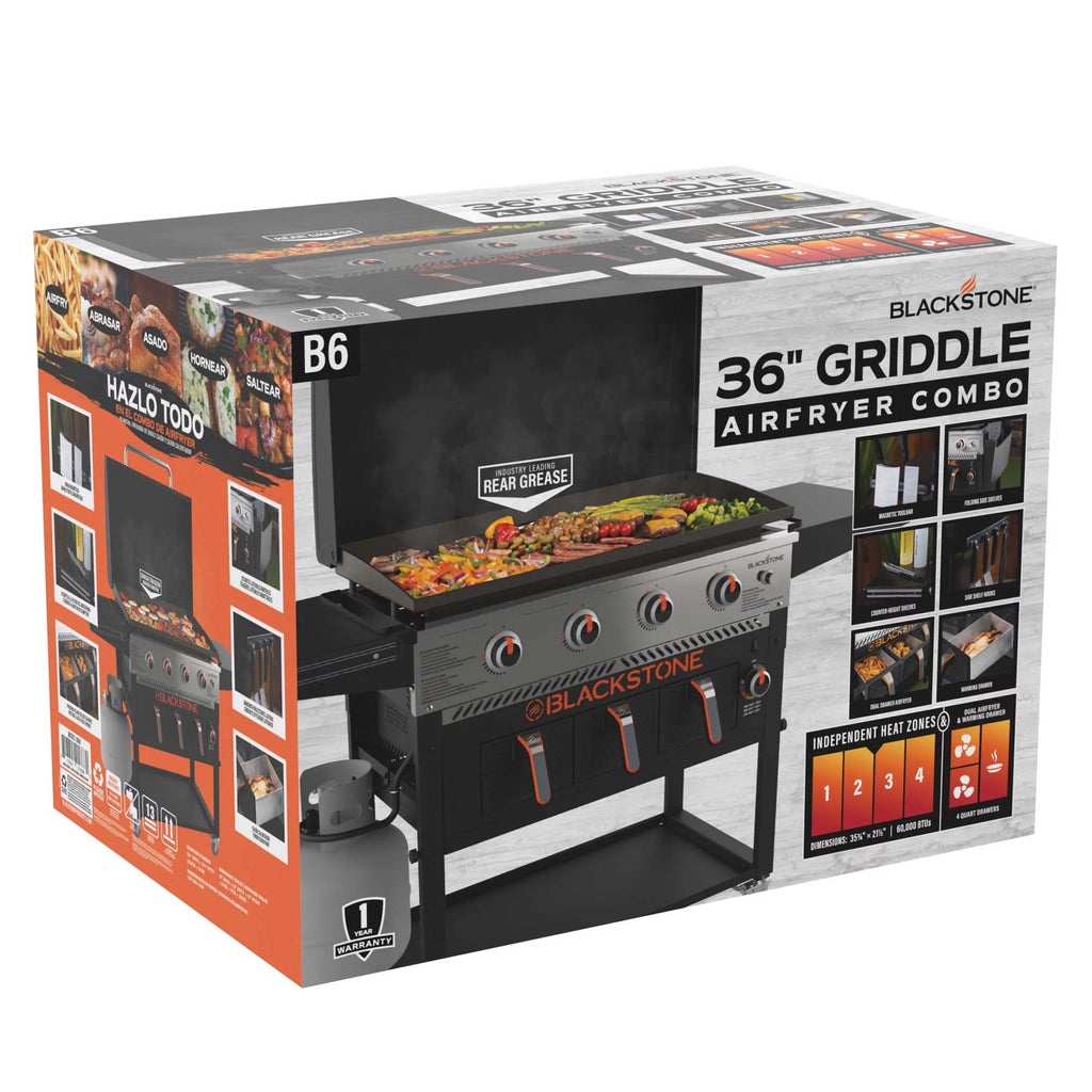 4-Burner Propane Griddle with Air Fryer and Hood R250488