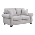 Cream Fabric Loveseat with Rolled Arms J630