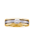 14kt Two-tone Gold Mens Diamond Wedding Band Ring 1/6 Cttw S39177