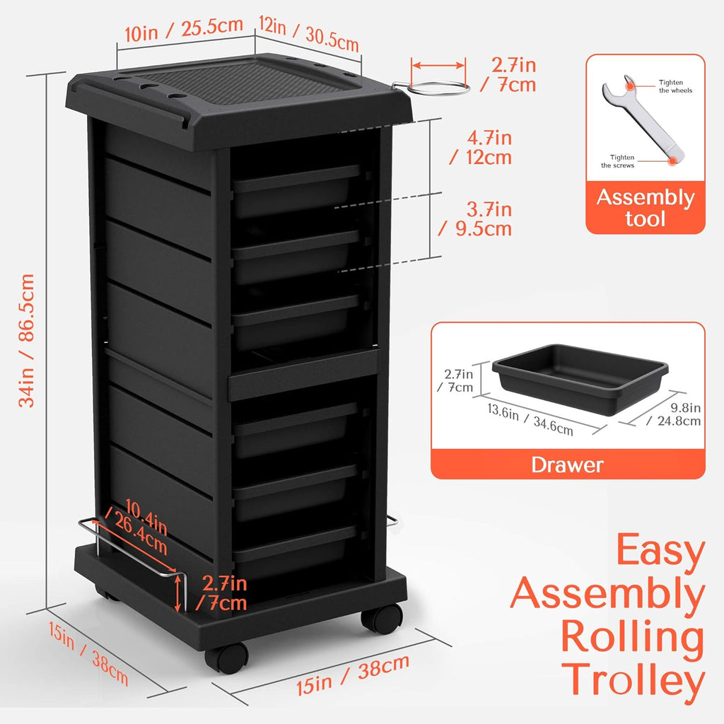6-Tray Salon Rolling Cart B98610