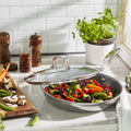 10 Stainless Steel Ceramic Non-Stick Fry Pan with Lid U9100