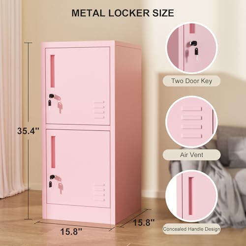 2 Door Metal Storage Cabinet with Locking Doors and Shelves G6240
