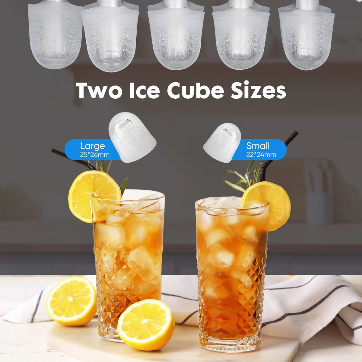 Portable Ice Maker Machine with Scoop and Basket S6508