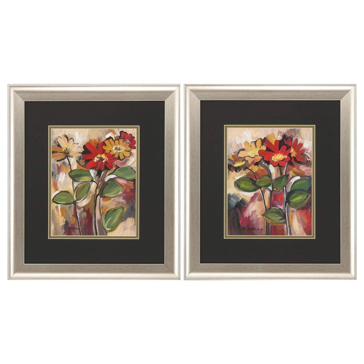Brushed Silver Frame Daisy Divine (Set of 2) W80581