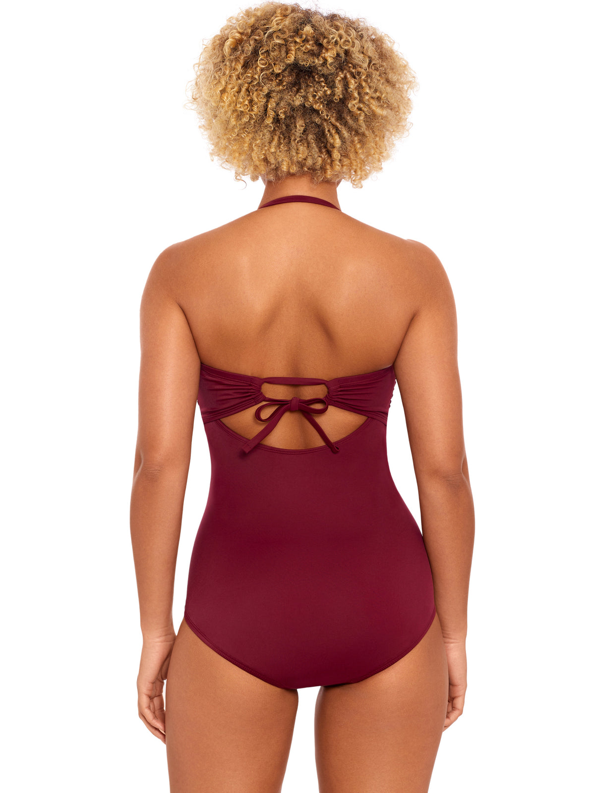 Bandeau Twist Front One Piece Swimsuit M588