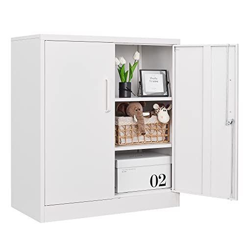 White Metal Storage Cabinet with Lock O111