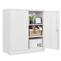 White Metal Storage Cabinet with Lock O111